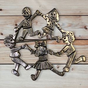 #8 Sterling Silver dancing children pin